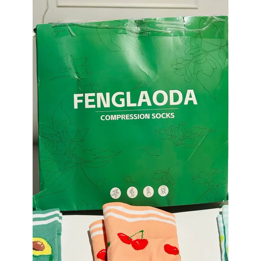 FENGLAODA - Unisex Compression Socks For Circulation Support 6 Pairs /Size -S/M